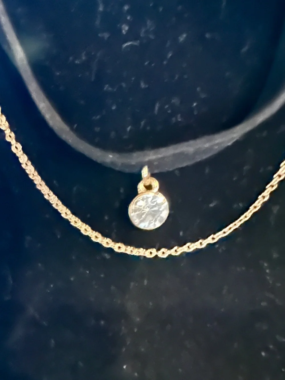 TWO TIER CHOKER NECKLACE WITH SOLITAIRE RHINESTONE - Picture 2 of 3